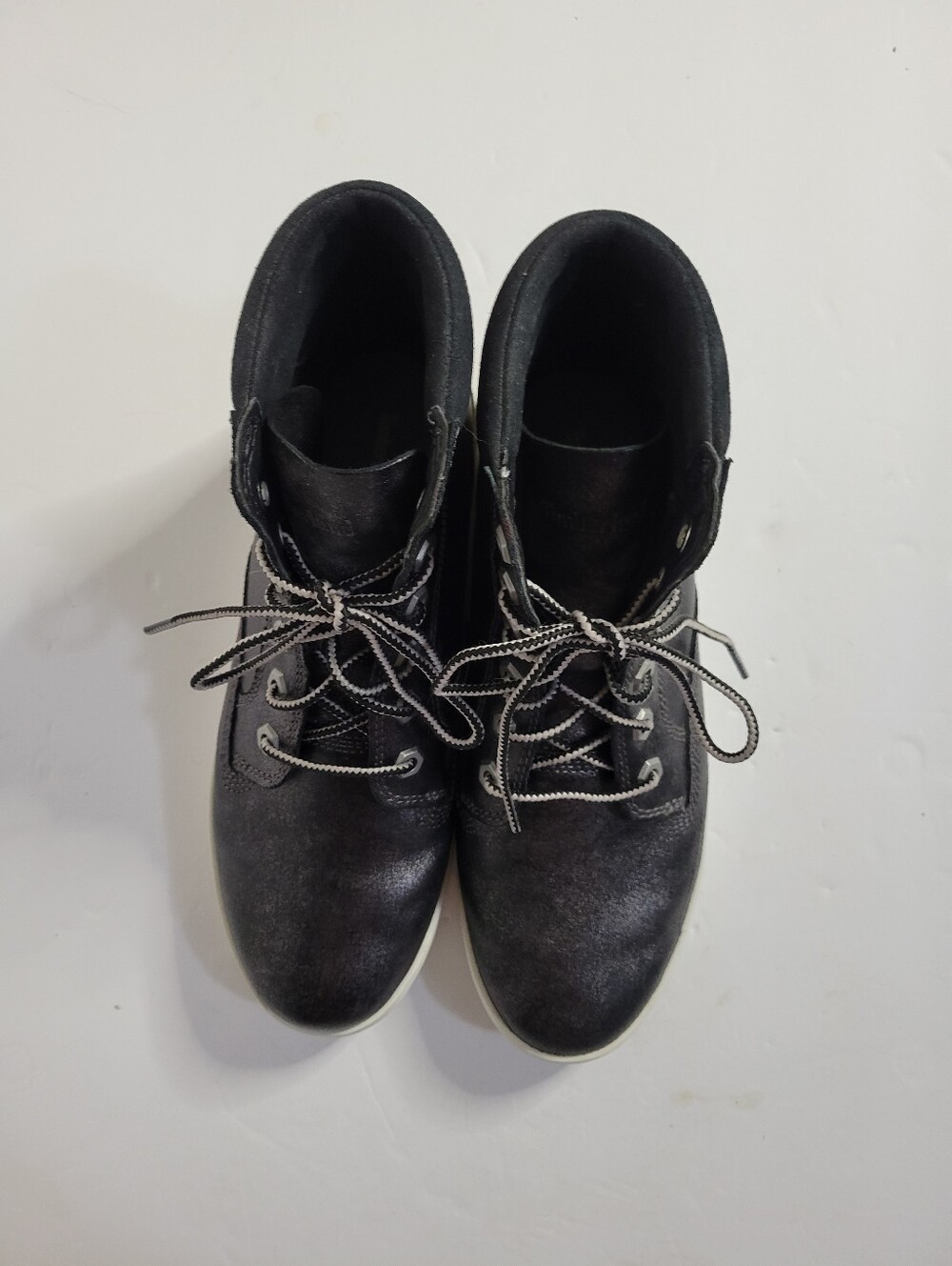 Timberland Dausette Black Metllic Leather Sneakers Boots Womens 8.5 A1+QlV